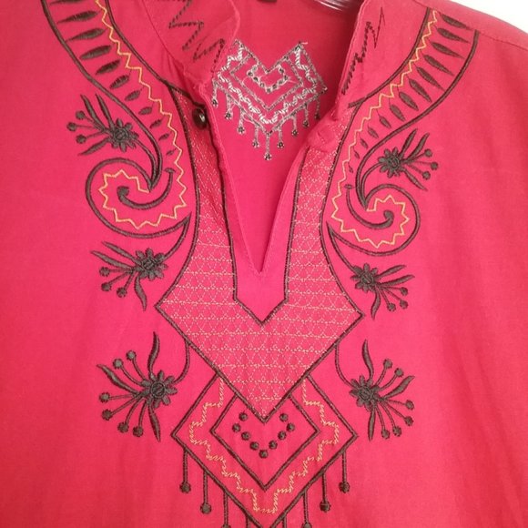 Embroidered Red Top - Picture 8 of 11